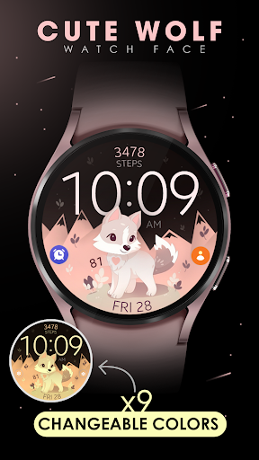 Cute Wolf digital watch face Screen 3