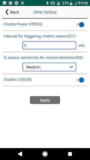 LT-520 Configuration App Screen 3