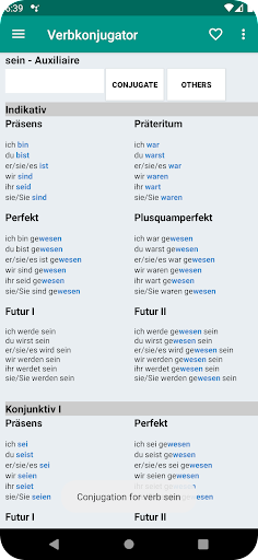 Android application VerbKonjugator premium screenshort