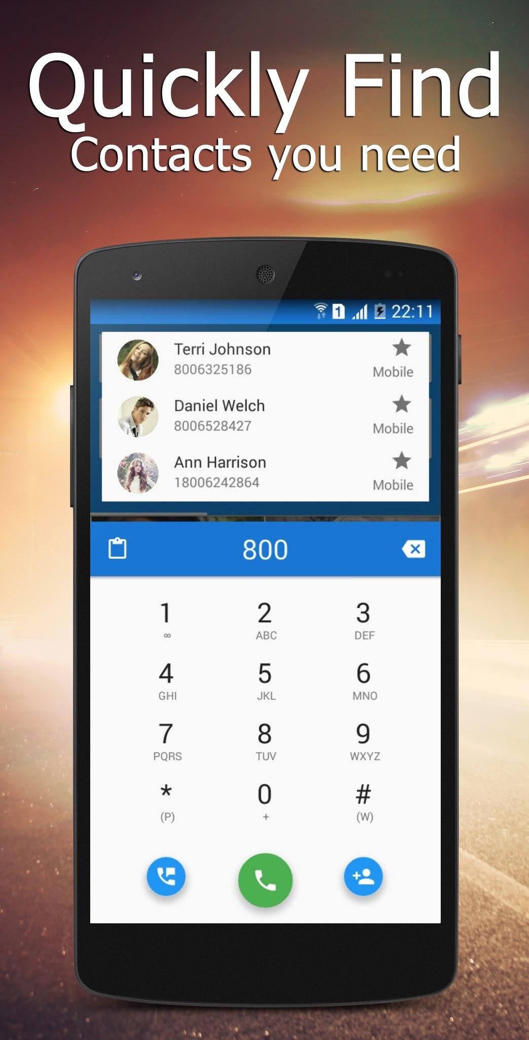 Android application Material Dialer, Caller screenshort