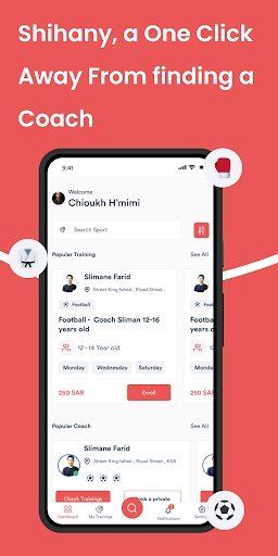 Android application Shihany:Sport is in your hands screenshort
