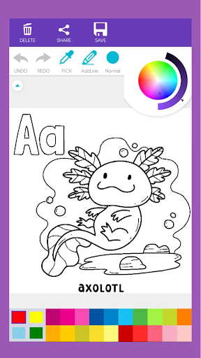 Alphabet Animal Coloring Book Screen 2
