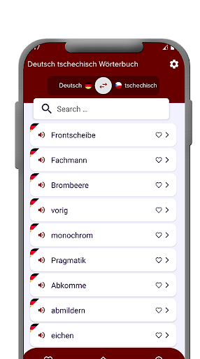 Android application Deutsch-tschechisch Wörterbuch screenshort