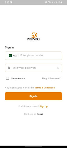 Deliveri Screen 2