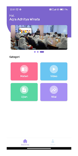 Android application E-Learning SMKN 2 Padang screenshort
