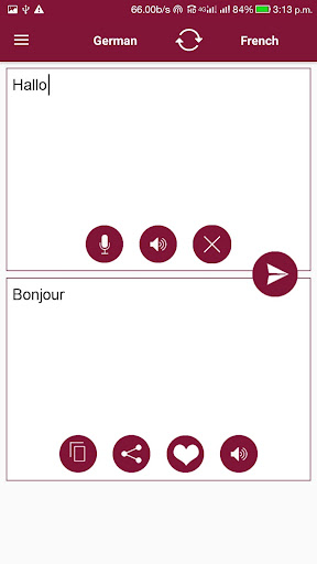 French - German Translator Screen 2