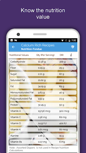 Screenshot of Calcium Rich Food Recipes