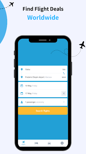 Android application avia.ge cheap flights screenshort