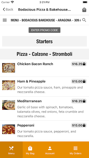 Bodacious Pizza & Grill Screen 3