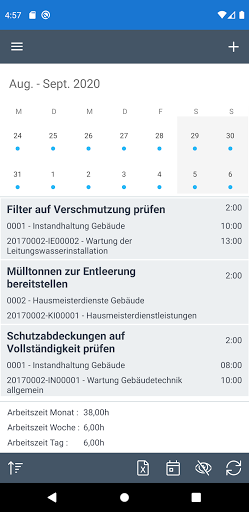 Android application VitriApp-Arbeitszeit screenshort