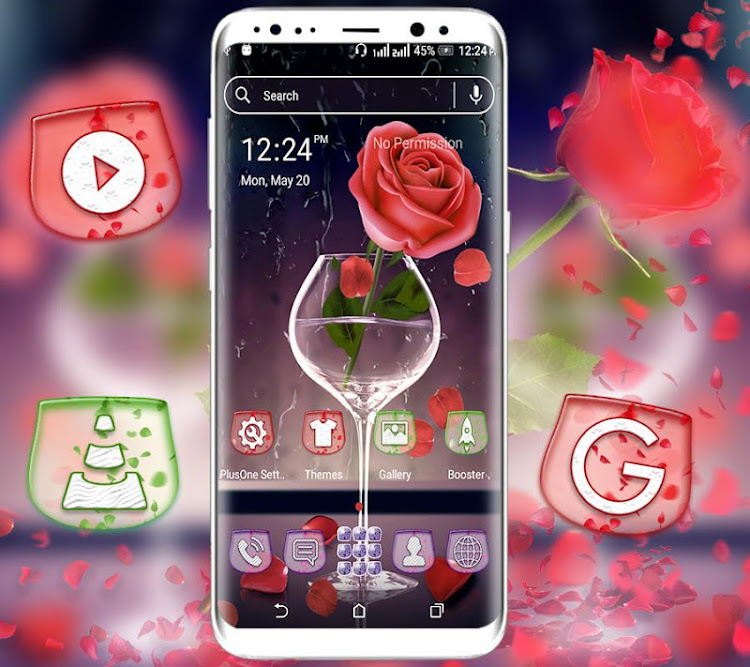 Rose in Glass Launcher Theme - 2.4 - (Android)