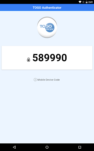 TOGO Authenticator Screen 2