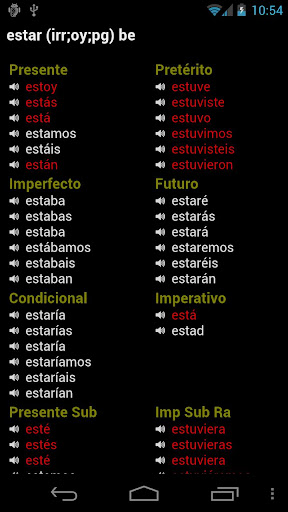 Spanish Verbs Screen 2