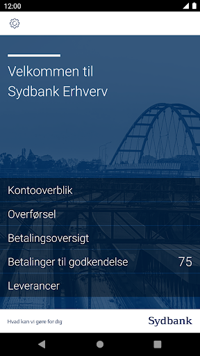 Android application Sydbanks MobilBank Erhverv screenshort