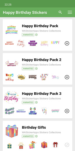 Android application WASticker Happy Birthday WA screenshort