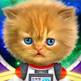 Talking baby cat in space icon
