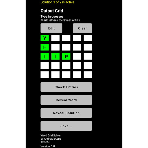 Word Grid Solver Screen 3