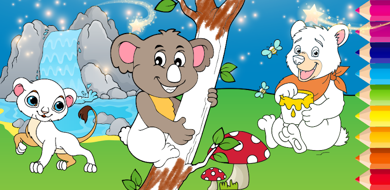 Tiere-Malbuchspiel für Kinder