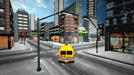 Snow City Taxi Driver Rush 3D Screen 2