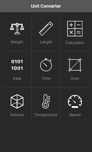 Android application Unit Converter screenshort