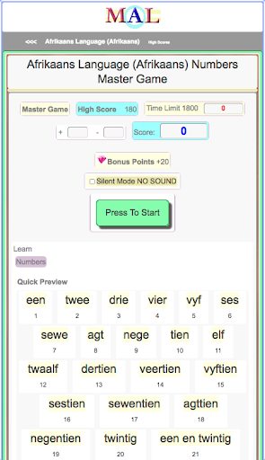 Afrikaans M(A)L Screen 2