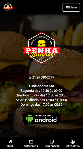 Android application Penha Lanches screenshort