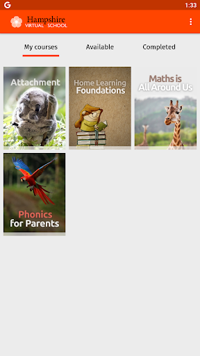 Hampshire Virtual School Screen 2