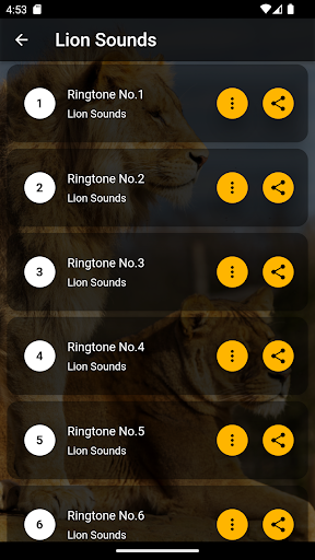 Lion Ringtones Screen 3