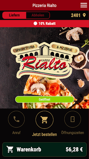 Android application Pizzeria Rialto screenshort