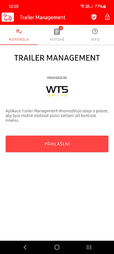 Android application WTS Drive - Trailer Management screenshort