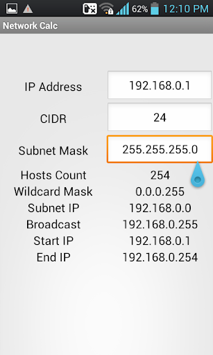 Android application Network IP Calculator screenshort