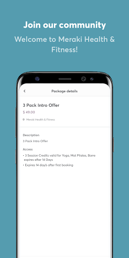 Meraki Health & Fitness Screen 3