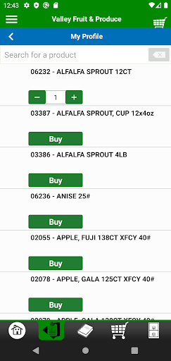 Valley Produce CheckOut Screen 2