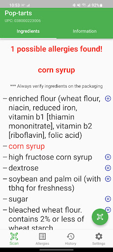 Android application Food Alert screenshort