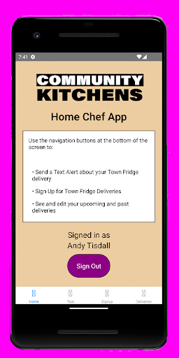Android application Community Kitchens Home Chef screenshort