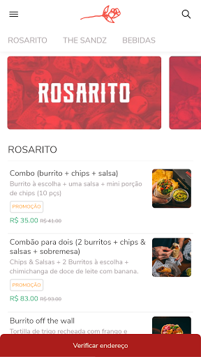 Android application Rosarito Delivery screenshort