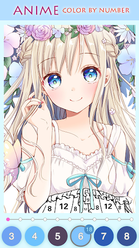 Android application kawaii Anime - Color by Number screenshort
