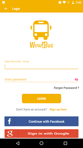 Wow Bus - Bus Booking Demo Screen 2