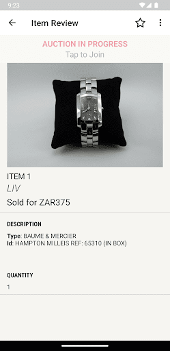 Asset Auctions Screen 3