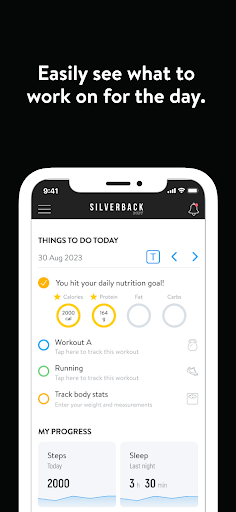 SILVERBACK Body App Screen 2
