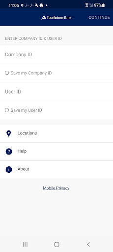 Android application Touchstone Bank Business screenshort