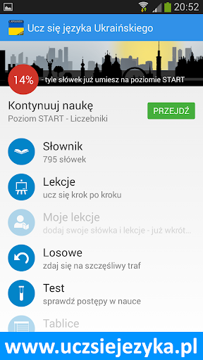 Android application Ukraiński - Ucz się języka screenshort