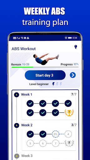 Android application Abdominal exercises screenshort