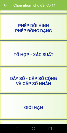Trắc nghiệm Toán THPT Screen 3