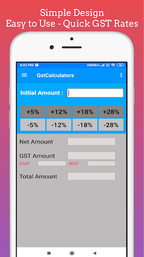 Android application GST Calculator india screenshort