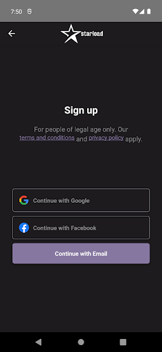 Android application Starlead screenshort