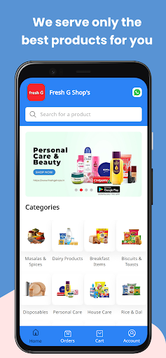 Android application Fresh G Shop's screenshort