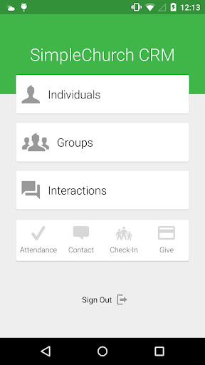 Android application SimpleChurch CRM screenshort