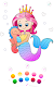 screenshot of Mermaid coloring book gradient