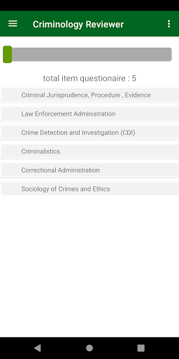 Android application CRIMINOLOGY REVIEWER screenshort